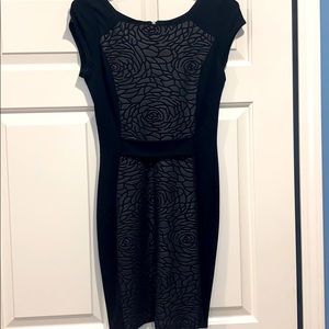 Black Rose Print Hourglass Dress